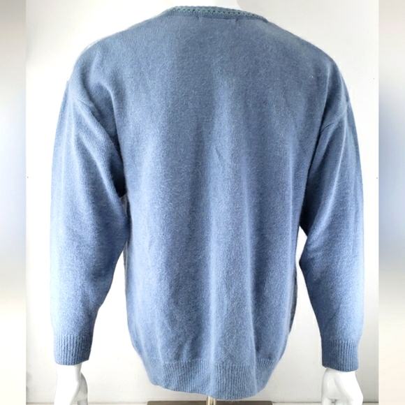 Spring Creek Lambswool Angora Blend White Pearl Button Ugly Christmas Sweater - Picture 4 of 15